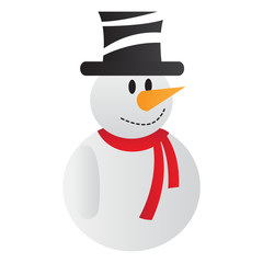 Isolated cartoon icon of a snowman - Vector illustration