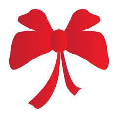 Isolated red ribbon icon. Christmas decoration - Vector