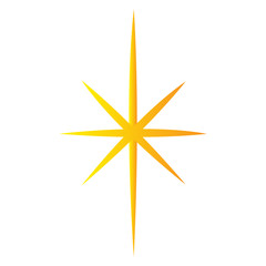 Christmas star icon. Christmas tree tip - Vector illustration