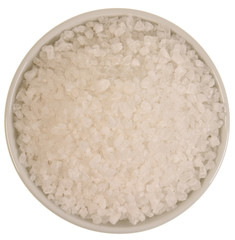 Salt in a bowl isolated on white