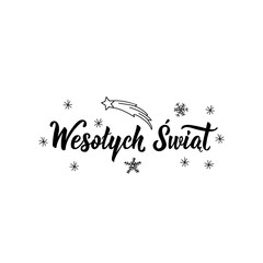 Happy holidays in Poland. Holiday lettering. Lettering. Ink illustration. Modern brush calligraphy.