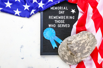 Composition for USA Memorial Day on light background