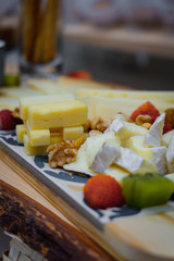 cheese aperitif on a rustic table