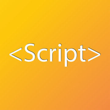 Script icon symbol Flat modern web design with long shadow and space for your text. 