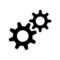 Gears icon, system settings symbol. Cogwheel pictogram.