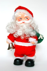 Weihnachtsmann Figur, Weihnachtsmann Puppe, Fotografie, Figur isoliert auf weißem Hintergrund