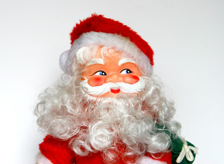 Weihnachtsmann Portrait, Weihnachtsmann Figur, Fotografie, Figur isoliert auf weißem Hintergrund