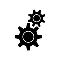 Gears icon, system settings symbol. Cogwheel pictogram.