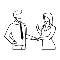 business couple faceless on white background