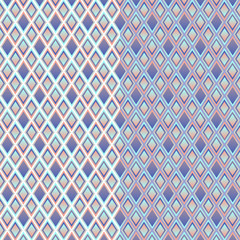 2 sophisticated diamond seamless patterns with gradients - blue, ornage, aqua, teal, purple