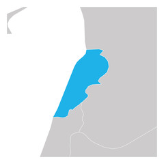 Map of Lebanon green highlighted with neighbor countries