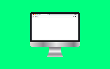 Simple white Web browser window with a green background.
