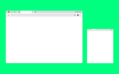 Simple white Web browser window with a green background.