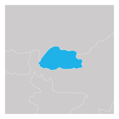 Map of Bhutan green highlighted with neighbor countries
