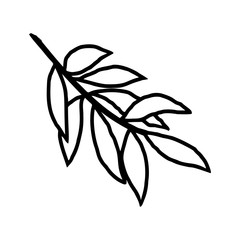 Hand drown ink botanical clip art , leaves greenery floral elements