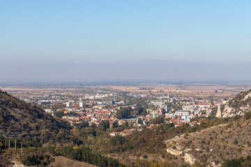 Fototapeta na wymiar Panoramic view of town of Asenovgrad, Bulgaria