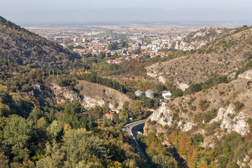 Panoramic view of town of Asenovgrad, Bulgaria