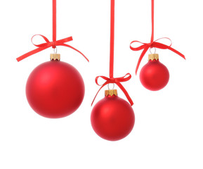 Beautiful Christmas balls on white background