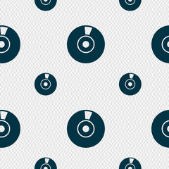 CD or DVD icon sign. Seamless pattern with geometric texture. 