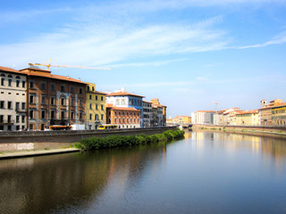 Obraz premium Beautiful view of riverside in Pisa, Italy.