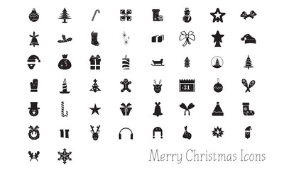 Set of merry christmas icons - Vector illustration