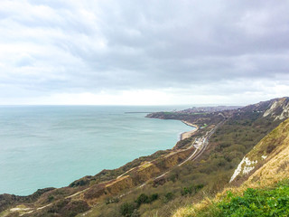 Beautiful view of coastline in Dover, United Kingdom.