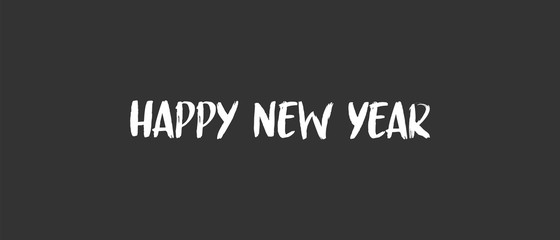 Happy new year text sign. Typographic design for greeting card.