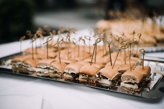 delicious canape snacks Haeppchen during an event