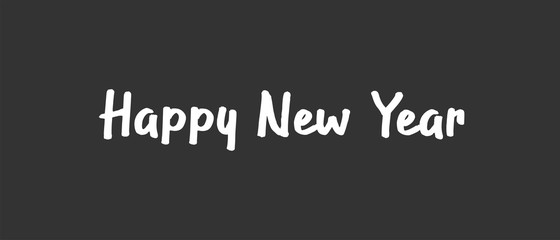 Fototapeta na wymiar Happy new year text sign. Typographic design for greeting card.