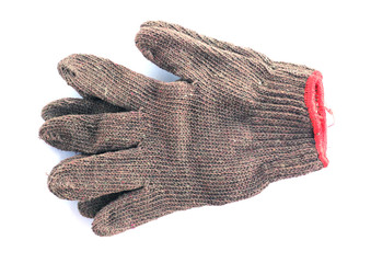 Black gloves on white background