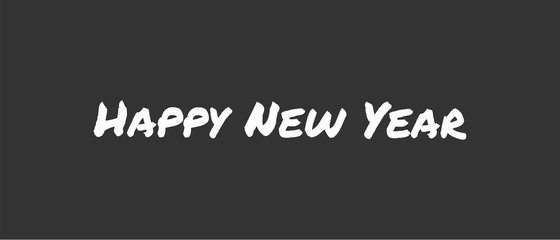 Happy new year text sign. Typographic design for greeting card.