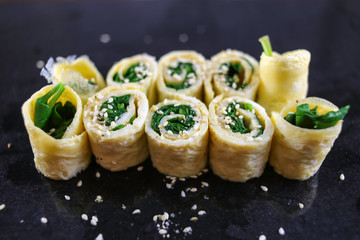 Japanese Spinach Egg Rolls