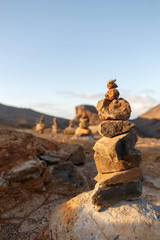 Fototapeta na wymiar Stone Pile Sculpture | Meditation Location | Madeira | Close up