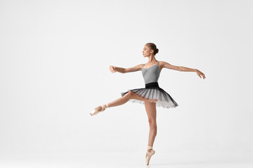 woman jumping in air