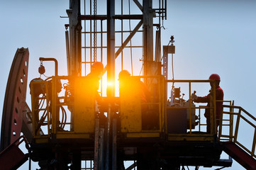 The oil workers in the job