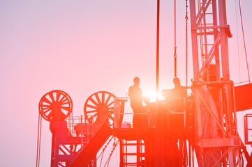 The oil workers in the job