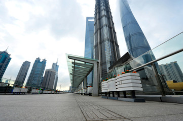 In 2015 in Shanghai, China, on September 24th world financial center skyscrapers in lujiazui group.