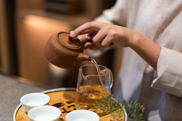 Traditional Chinese pouring tea