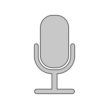 Microphone icon on white.