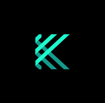 3d letter k logo vector download