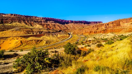  $94.30 harrybeugelink@gmail.com Highway 191 and the winding Arches Scenic Drive entering Arches National Park near Moab in Utah, United States