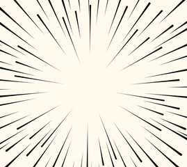 Obraz premium Abstract radial speed lines. Graphic overlay design elements for illustrations, sun rays, superhero, manga, comics. Isolated background.