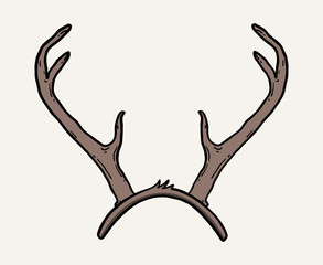 Hand drawn deer antlers