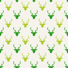 Fototapeta premium Seamless pattern with deer heads silhouettes