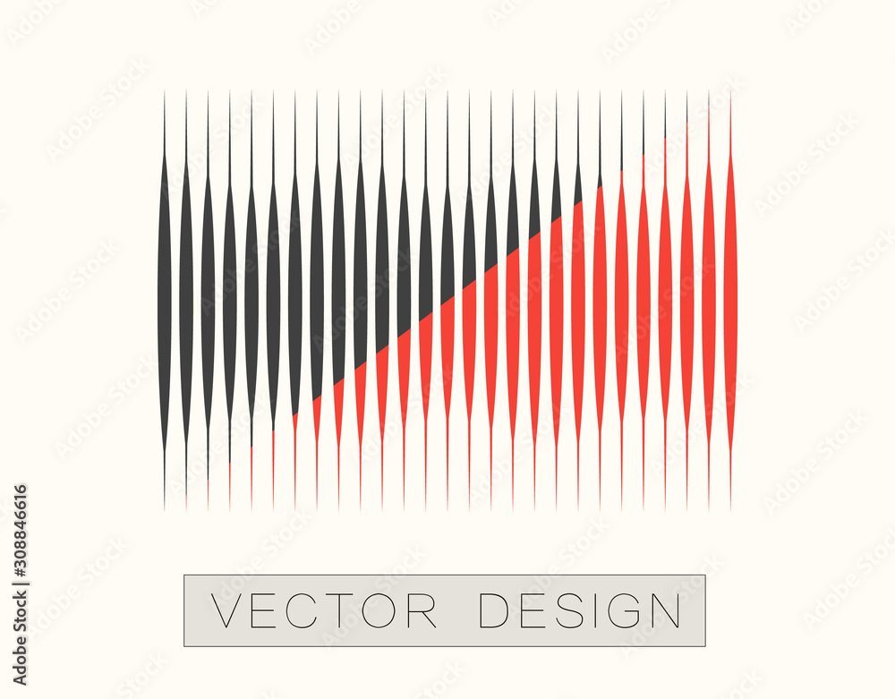 Aufkleber vector abstract design element of lines, a combination of red and black. the object on an isolated l