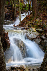 Abounding mountain stream in Spanish mountain Montseny