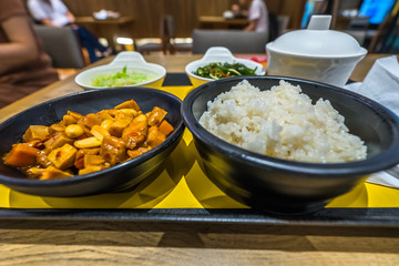 Delicious Kung Pao Chicken White rice