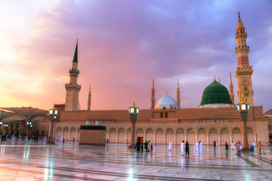 Medina/Saudi Arabia - May 30, 2015: Prophet Mohammed Mosque, Al Masjid an Nabawi - Medina - Saudi Arabia