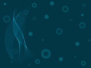 Abstract cool background with thin light lines and transparent circles. Vector illustration background.