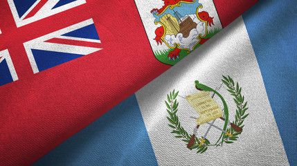 Bermuda and Guatemala two flags textile cloth, fabric texture